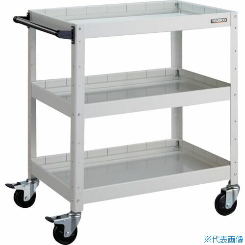 ■TRUSCO ツールワゴン バーディワゴン 750X500XH880 深3段 ホワイト BDW973F3W(4878272)