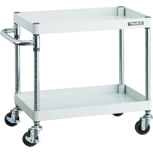■TRUSCO ツールワゴン フェニックスワゴン 省音 750X500XH600 2段 ホワイト PEW672W(4882733)