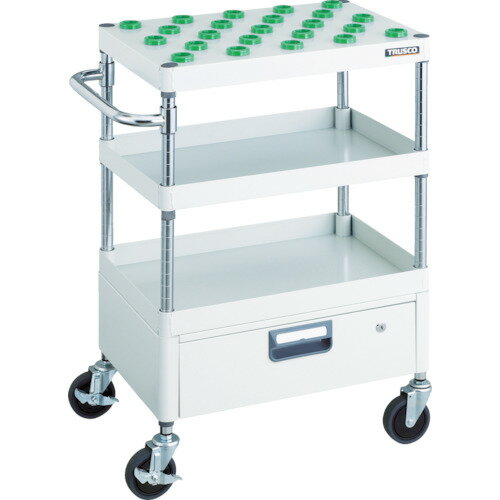 ■TRUSCO ツールワゴン フェニックスワゴン 省音 600X400 1段引出付 BT−30 ホワイト PEWTL962CVW(4885708)