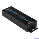 ■スターテック USBハブ/USB 2.0/USB-A - 10x USB-A/産業用メタル筐体/DIN・壁面 HB30A10AME(4892502)[法人・事...