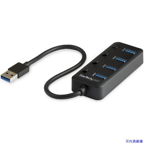 ■StarTech USBハブ/USB 3.0/USB−A − 4x USB−A /バスパワー/ON・OFFスイッチ HB30A4AIB(4892523)[法人限定][外直送元]