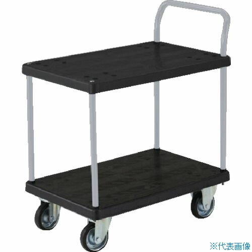 ■TRUSCO 導電性グランカート(樹脂) 2段片袖 800×535 均等荷重300kg TPD804(4893379)[法人限定][直送元]