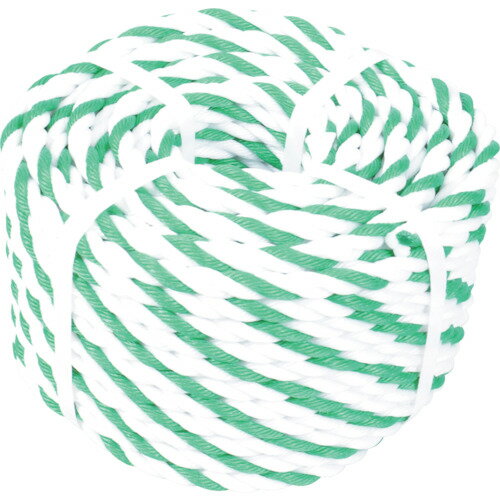 ■TRUSCO 標識ロープ 3つ打 7.5mm×30m 白・緑 R930WGN(4896637)