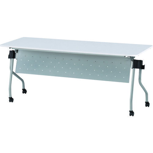 ■TOKIO 天板跳上式並行スタック会議テーブル(パネル付) 1500×450mm 天板色:ホワイト NTAN1545PW(491965..