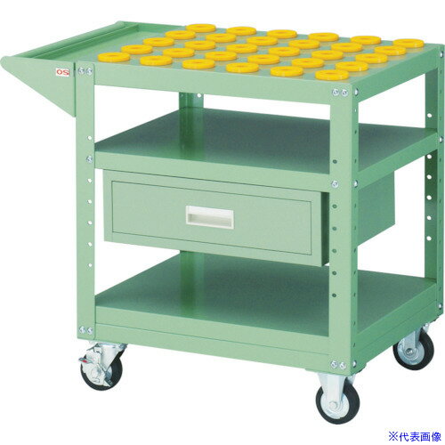 ■OS ツーリングワゴン(引出し付き)間口693mm 奥行550mm 高さ786mm ホルダー30個 WD4030D(4974239)[法人..