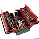 ■TONE 整備用工具セット ツールセット レッド、ブラック 間口410×奥行220×高さ200mm 47点セット 700S23(4991731)[法人・事業所...