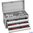 ■TONE 整備用工具セット ツールセット シルバー 間口508×奥行232×高さ302mm 87点セット TSXT95023SV(4991741)[法人・事業...