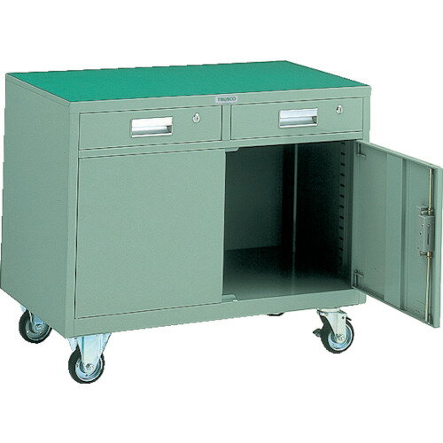 ■TRUSCO 移動式保管庫 引出2個付 900X500XH750 HT975C1(5015715)[法人限定][直送元]