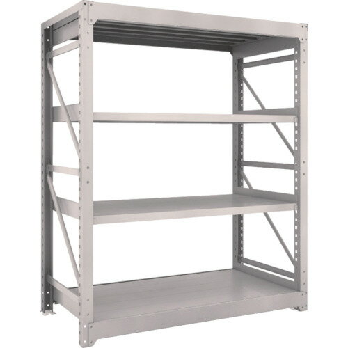 ■TRUSCO スチールラック M10型重量棚 1500X760XH1800 4段 単体 ネオグレー M106574(NG)(5063141)[法人限定][直送元]