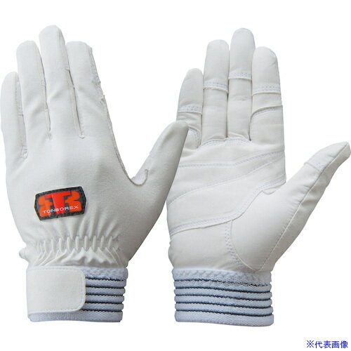■トンボレックス 牛革&合皮手袋 ホワイト M EC811WM(5094281)[送料別途お見積り][法人限定][掲外取寄]