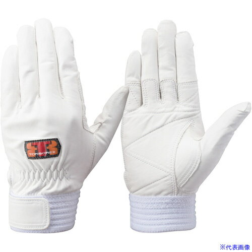 ■トンボレックス 牛革製手袋 手の平当て付 ホワイト M CS933WM(5094284)[送料別途お見積り][法人限定][..