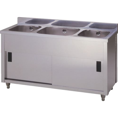 ■アズマ 三槽キャビネットシンク 1500×600×800 AP31500H(5105404)[法人限定][外直送元]