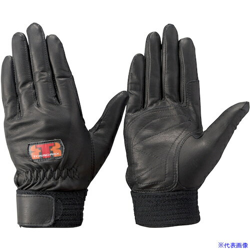 ■トンボレックス 山羊革製手袋ブラック GREX31BKL(5107957)[送料別途お見積り][法人限定][掲外取寄]