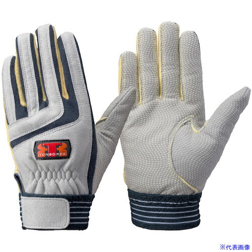 ■トンボレックス パラ系アラミド繊維&人工皮革製手袋 ネービー K501NVS(5219378)[送料別途お見積り][法人限定][掲外取寄](4.0)