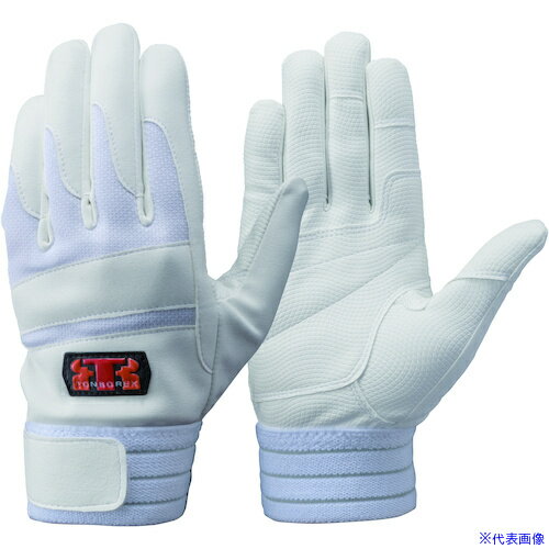 ■トンボレックス 合皮×甲ニット手袋 ホワイト×ホワイト E843WLL(5220956)[送料別途お見積り][法人限定]..