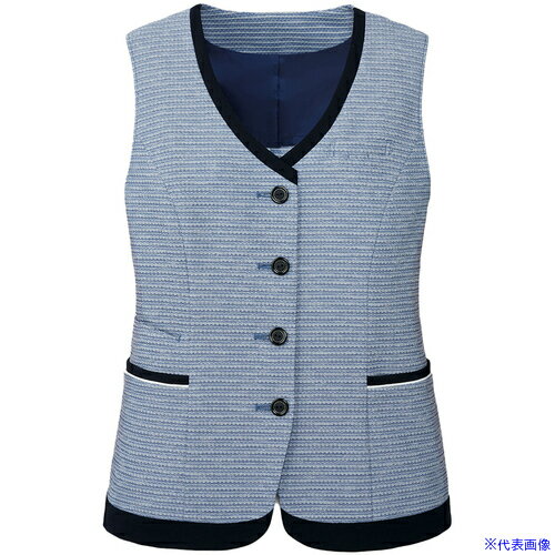 ■GROW ミックス・サマーニットベストブルー系07 GVEL2208K207(5222430)[送料別途お見積り][法人限定][掲外取寄]