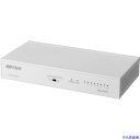 ■BUFFALO Giga 8ポート スイッチングハブ 電源内蔵 金属筐体 マグネット付 ホワイト LSW6GT8NSWH(5327128)