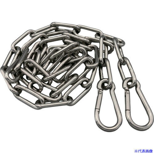 ■ラクテム 溶接チェーン ステンレス 線径4mm 3M AKフック付 WCSA3(5364122)