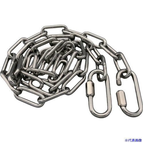 ■ラクテム 溶接チェーン ステンレス 線径4mm 2M リングキャッチ付 WCSR2(5365725)