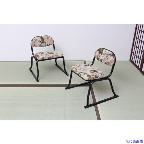 ■TASSCOM 背付き和座敷チェア 花柄 TAN883HANA(5370810)[法人限定][外直送元]