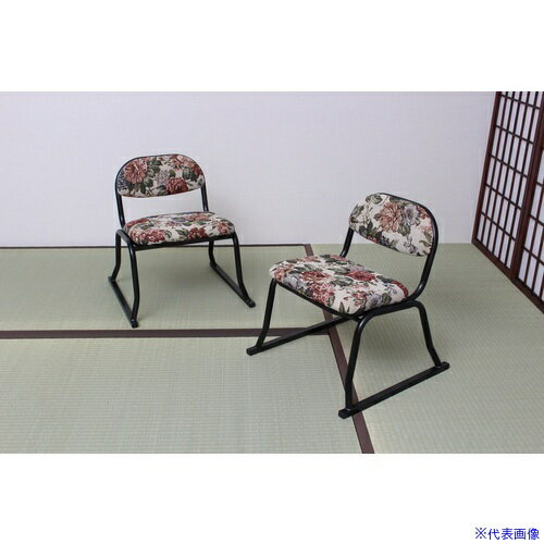■TASSCOM 背付き和座敷チェア 2脚組 ゴブラン TAN8832GOB(5370819)[法人限定][外直送元]