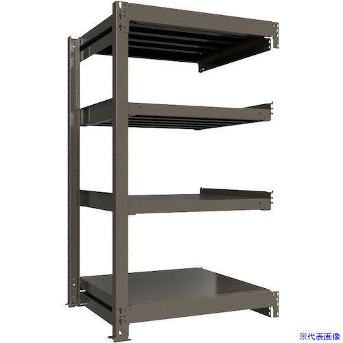 ■ICHIMAI 重量ボルトレスラック 段荷重1000Kg H1500×W900×D750 天地4段 連結グレー TH1000537R4(5385850)[法人・事業所限定][直送元]