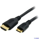 ■スターテック ディスプレイ変換ケーブル/Mini HDMI - HDMI 1.4/2m/4K30Hz/ブラック/ビデオコンバーター HDACMM2M(5391...