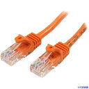 ■StarTech カテゴリ5e LANケーブル/50cm/オレンジ/RJ45コネクター/ツメ折れ防止機構付/CAT5e 45PAT50CMOR(5395854...