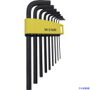 ■WISE 六角レンチ 黒染め9本セット(セミロング) WLH230B9S(5408780)