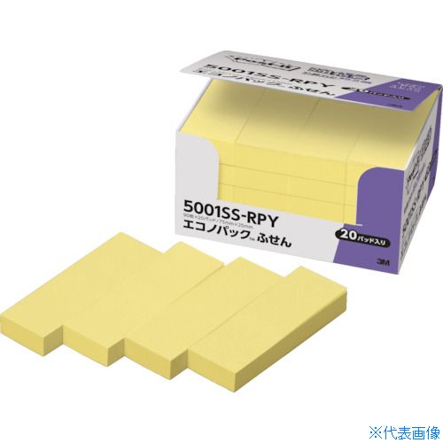 オレンジブック トラスコ中山　TRUSCO3M ポスト・イット 強粘着 75X25mm 90枚X20パッド イエロー 〔品番:5001SSRPY〕[ 注番:5421047]特長●強粘着タイプのポストイット［［R上］］ 製品です。●粘着力が通常の約2倍（当社通常粘着製品比）で、樹脂製品などはがれやすかった場所にもしっかり貼れます。●パソコンやクリアファイル、垂直面にも書いた文字が読みやすいパステルカラーです。仕様●色：イエロー●縦(mm)：75●横(mm)：25●パック入数：90枚×20冊仕様2●グリーン購入法適合品材質/仕上●本体：古紙パルプ配合率100%の再生紙●粘着剤：アクリル系セット内容/付属品注意●強粘着タイプですので、紙の種類によっては、はがすときに表面を破損する恐れがあります。●製品によって、形状が少しカールしている場合がございますが品質には何ら影響はありません。原産国（名称）アメリカJANコード4549395032389本体質量296gオレンジブック トラスコ中山　TRUSCO3M ポスト・イット 強粘着 75X25mm 90枚X20パッド イエロー 〔品番:5001SSRPY〕[注番:5421047][本体質量：296g]《包装時基本サイズ：105×80×60》〔包装時質量：312g〕分類》オフィス・住設用品》文具・事務用品》ふせん・インデックス☆納期情報：仕入れ先通常在庫品 (欠品の場合有り)