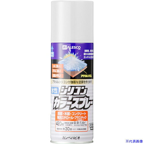 オレンジブック トラスコ中山　TRUSCOKANSAI 水性シリコンカラースプレー 420ML ホワイト 〔品番:3410214〕[ 注番:5428645]特長●高耐久アクリルシリコン樹脂により耐候性、耐久性に優れた汚れに強い強靭な塗膜を形成します。●細かなキリ状に噴射されますので、たれにくく、美しい色と日光に強い塗膜が得られます。用途●鉄部、屋内外木部（床を除く）、発砲スチロール、プラスチック（一部除く）、コンクリート。仕様●色：ホワイト●容量(L)：0.42●乾燥時間：約30分(20℃)、冬期約2時間●塗布面積(［［M2］］)：0.9〜1.4（2回塗り）●塗り重ね可能時間：2時間以上(20℃)、冬期4時間以上仕様2●ホワイト●0.42●0.9〜1.4(2回塗り)材質/仕上●合成樹脂（アクリル・シリコン）●顔料●有機溶剤●水セット内容/付属品注意原産国（名称）日本JANコード4972910383763本体質量0.5kgオレンジブック トラスコ中山　TRUSCOKANSAI 水性シリコンカラースプレー 420ML ホワイト 〔品番:3410214〕[注番:5428645][本体質量：0.5kg]《包装時基本サイズ：65×65×215》〔包装時質量：463g〕分類》工事・照明用品》塗装・内装用品》塗料☆納期情報：メーカー取り寄品（弊社より発送）