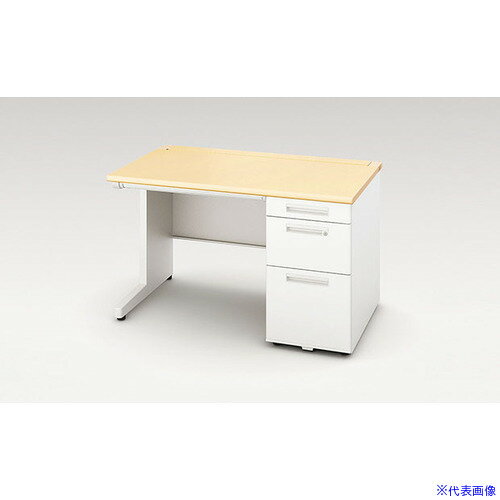 ■NAIKI 片袖デスク(ロングストローク XEHH型/天板:シルクウッド 本体:クリアーホワイト/W1200×D800×H720 XEHH128KWS(5438726)[送料別途お見積り][法人限定][外直送]
