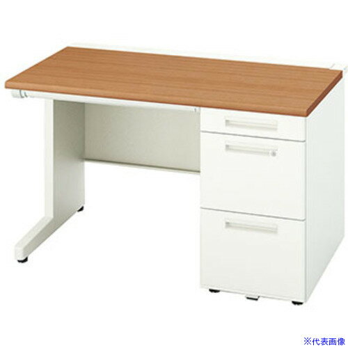 ■NAIKI 片袖デスク(ロングストローク XEHH型/天板:ミディアムウォールナット 本体:クリアーホワイト/W1200×D800×H720 XEHH128HWMW(5440357)[送料別途お見積り][法人限定][外直送]
