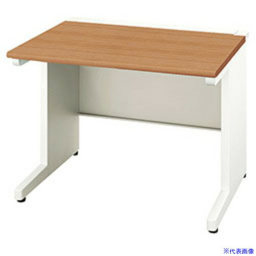 オレンジブック トラスコ中山　TRUSCONAIKI 平デスク(引出し無し) XEHH型/天板:ミディアムウォールナット 本体:クリアーホワイト/W1000×D800×H720 〔品番:XEHH108FDNWMW〕[ 注番:5443448]...