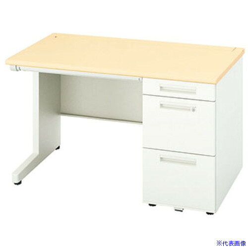 ■NAIKI 片袖デスク(ロングストローク XEHH型/天板:シルクウッド 本体:クリアーホワイト/W1200×D800×H720 XEHH128HWS(5443501)[送料別途お見積り][法人限定][外直送]