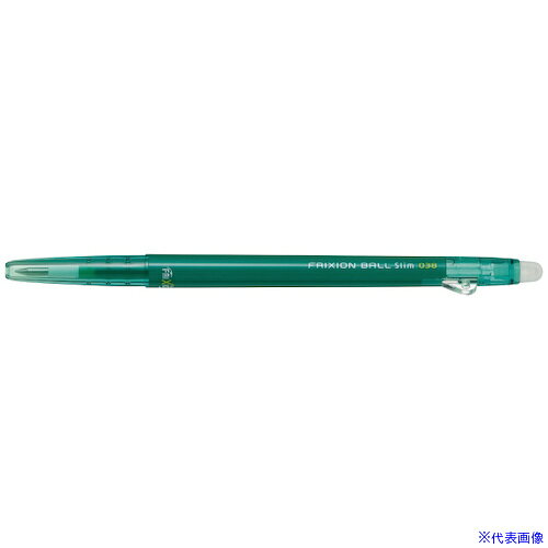 ■PILOT 消せるボールペン フリクションボールスリム 038 グリーン LFBS18UFG(5459945)×10[送料別途お見積り][法人限定][掲外取寄]