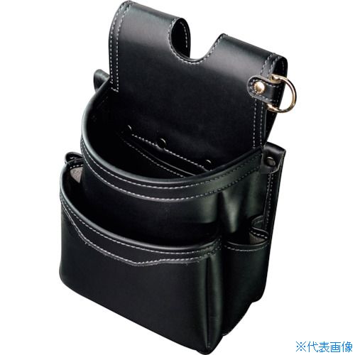■フジ矢 腰袋薄型2段(黒金)LIGHT PU LEATHER SERIES AB32BG(5519660)