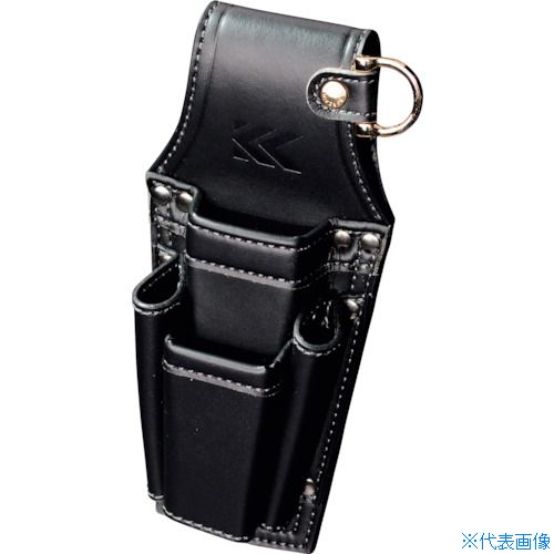 ■フジ矢 ドライバーペンチホルダー2段(黒金)LIGHT PU LEASER SERIES AH72BG(5519677)