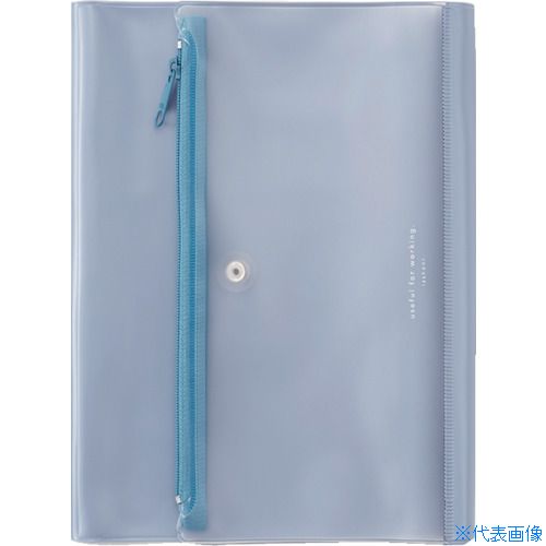 ■DAIGO isshoni.ペンケース付ノートカバーPVC A5 Rブルー N1936(5536181)×10[送料別途お見積り][法人限..