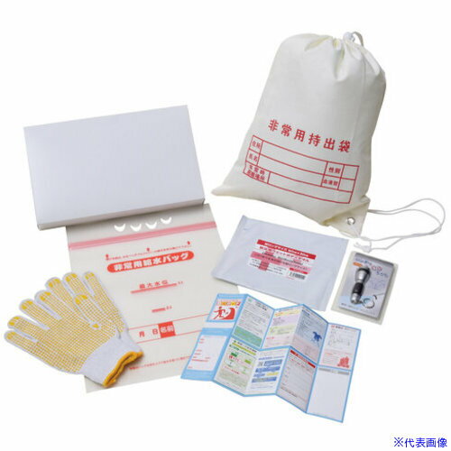 ■リンクサス 非常持出しセット6点(チェックリスト付非常袋) CL6(5538951)[送料別途見積り][法人・事業..