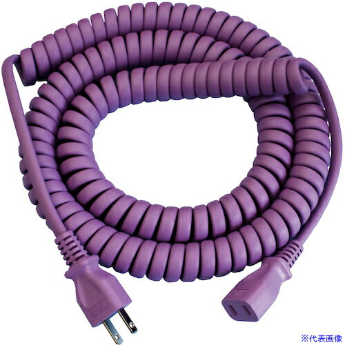 ■長岡特殊電線 カーリータップ 紫 最大3m 抗菌 EC03VT(5550091)[送料別途お見積り][法人限定][外直送]