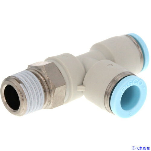 ■PISCO チューブフィッティング ブランチティー チューブサイズ6 適用ねじサイズR1/4 クリーンルーム包..