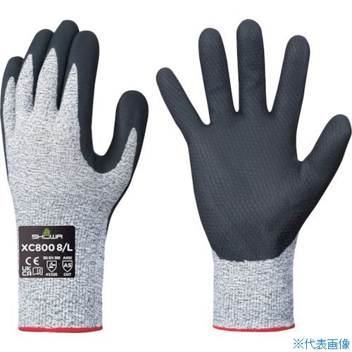 オレンジブック トラスコ中山　TRUSCOSHOWA 耐切創手袋 XC800 ワイヤーテックスニトリルパーム手袋 XLサイズ 〔品番:XC800XL〕[ 注番:5603035]特長●繊維部分には、ステンレスワイヤーと合成繊維の複合糸を採用しています。●手のひらにニトリルゴムをコーティングしているため、耐油性・耐摩耗性に優れています。●発泡樹脂コーティングと独自のプレス加工“S-press仕上げ”により、高いスベリ止め効果を発揮します。●発泡樹脂コーティングにより、手のひらのムレを軽減します。●洗濯して繰り返し使用することができます。●裾部分はほつれ防止のオーバーロック加工を施しています。仕様●色：グレー●サイズ：XL●全長(cm)：26.0●手のひら周り(cm)：23.0●中指長さ(cm)：8.4●EN388 2016規格：4X32E●リストカラー：ブラック●すべり止め：あり仕様2●EN 388:2016規格：耐切創レベル X/E●13ゲージ編材質/仕上●すべり止め部：ニトリルゴム●繊維部：ポリエステル、ポリエチレン、金属繊維(ステンレス)、その他セット内容/付属品注意●耐切創強度のある繊維を使用していますが、全く切れないものではありません。●刃物等に直接触れる場合は、十分注意して使用してください。●使用条件により耐切創性が異なります。●事前に安全性を確認のうえご使用ください。●体質によっては、かゆみ・かぶれ・発疹等をおこすことがあります。原産国（名称）ベトナムJANコード4901792046848本体質量77.3gオレンジブック トラスコ中山　TRUSCOSHOWA 耐切創手袋 XC800 ワイヤーテックスニトリルパーム手袋 XLサイズ 〔品番:XC800XL〕[注番:5603035][本体質量：77.3g]《包装時基本サイズ：140×350×12》〔包装時質量：77g〕分類》保護具》作業手袋》耐切創手袋☆納期情報：仕入れ先通常在庫品 (欠品の場合有り)