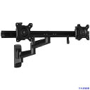 ■スターテック モニターアーム/左右2画面/最大24インチ/耐荷重5kg(各液晶)/同期クロスバー/壁面設置タイプ ARMDUALWALL(5723283)[法...