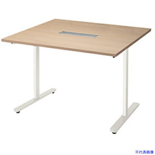 ■NAIKI ミーティングテーブル(配線付/直線テーブル モプト MP型/天板:サンドオーク 脚:クリアーホワイ..