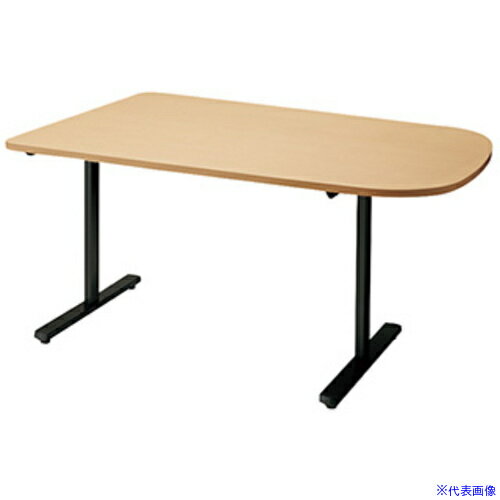 ■NAIKI ミーティングテーブル(配線無/半長円テーブル モプト MP型/天板：シルクウッド 脚：ブラック/W1..