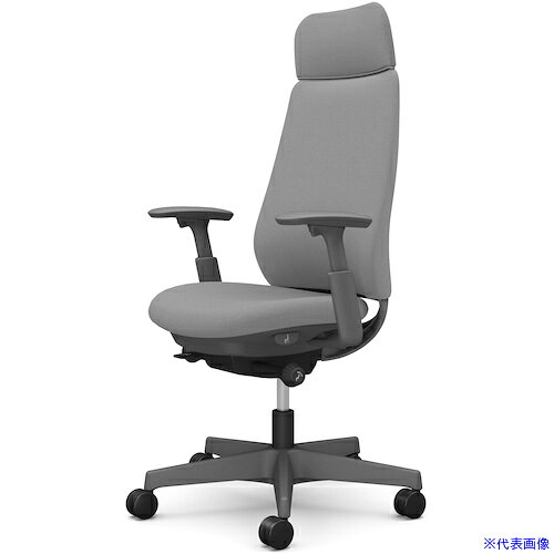 ■OKAMURA ポータム,可動肘,背クッション,EXスタンダードタイプ,ダークグレー,ハンガー無,ランバー無,ナイロンキャスター CF87XAFKY2(5843734)[送料別途お見積り][法人限定][外直送]