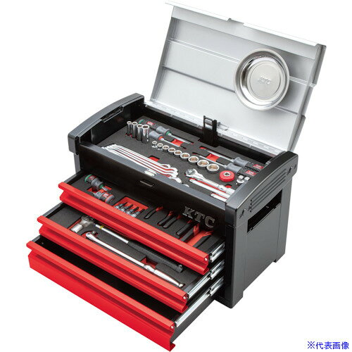 オレンジブック トラスコ中山　TRUSCOKTC 工具セット(チェストタイプ)[66点] 〔品番:SK3660ESW〕[ 注番:5851665]特長●自動車整備・機械整備に最適です。●機能性とゆとりの収納力をコンパクトに設計しました。●スムーズな開閉ができるベアリングレールを採用しました。●トップカバーを閉じると引き出しが飛び出さないロック機構です。用途●自動車整備・機械整備に。仕様●ケース色：ブラック/シルバー/レッド●ケース寸法(mm)間口：510●ケース寸法(mm)奥行：275●ケース寸法(mm)高さ：325●セット内容(点)：66●差込角(mm)：9.5●引出しサイズ(mm)：1・2段目:420×215×45 3段目:420×215×75●チェストケースタイプ●ラチェットハンドル：BRSW3●ケース：EKR-103A仕様2材質/仕上●本体：スチールセット内容/付属品注意原産国（名称）日本JANコード4989433982090本体質量21kgオレンジブック トラスコ中山　TRUSCOKTC 工具セット(チェストタイプ)[66点] 〔品番:SK3660ESW〕[注番:5851665][本体質量：21kg]《包装時基本サイズ：525×260×280》〔包装時質量：22kg〕分類》手作業工具》工具セット》整備用工具セット☆納期情報：仕入れ先通常在庫品 (欠品の場合有り)