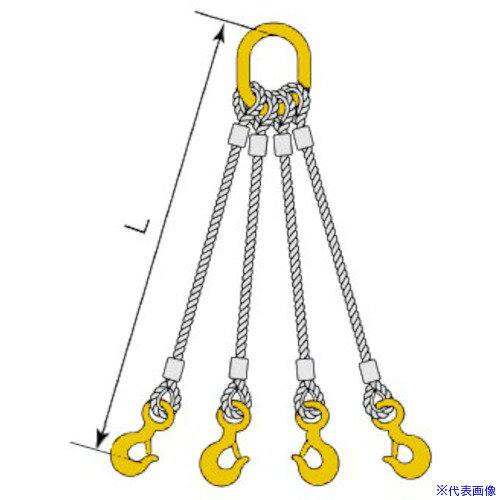 オレンジブック トラスコ中山　TRUSCOコンドーテック 4点吊JISロック止ワイヤ φ9×5M HTL・HMG 〔品番:05224KGTL095〕[ 注番:5876337]特長●JIS規格ワイヤーロープを使用したアルミクランプ管による圧縮止め加工を行ったスリングです。●フック・リングは安心なキトーブランドです。仕様●全長(m)：5●スリング径(mm)：9●揚程(m)：5●30゜吊り(t)：1.89●60゜吊り(t)：1.69仕様2●クレーン等安全規則第219条適合品材質/仕上セット内容/付属品●マスターリンク：HMG0807●フック：HTL4060注意●吊り角度60°以内でご使用ください。原産国（名称）日本JANコード本体質量8.54kgオレンジブック トラスコ中山　TRUSCOコンドーテック 4点吊JISロック止ワイヤ φ9×5M HTL・HMG 〔品番:05224KGTL095〕[注番:5876337][本体質量：8.54kg]分類》荷役用品》吊りクランプ・スリング・荷締機》ワイヤロープスリング☆納期情報：オレンジブック掲載以外でメーカー直送品【法人限定＝会社名ご記入お願い致します。】