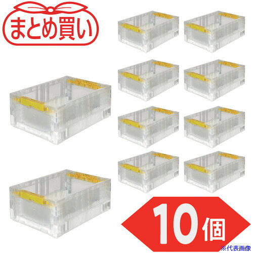 ■TRUSCO 【まとめ買い】オリコン 折りたたみコンテナ 13.7L 透明 10個 TRS14TM10P(5919145)